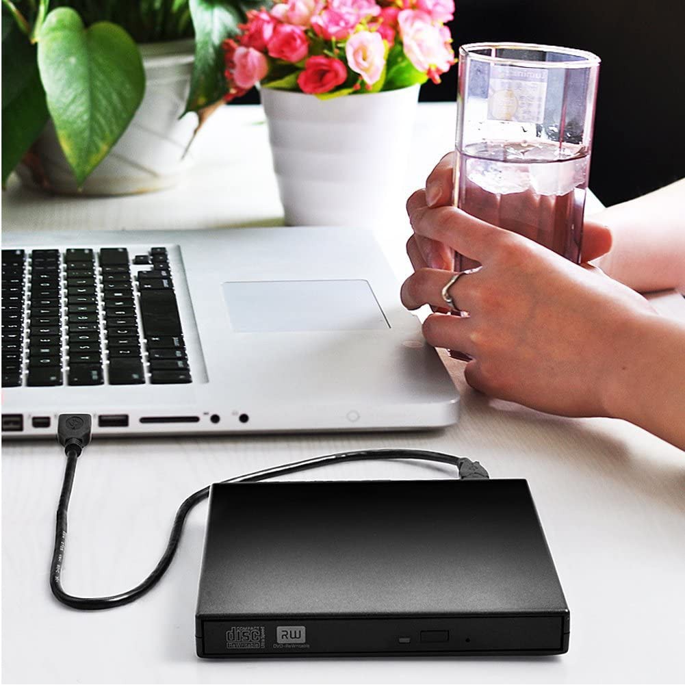 Ổ CD DVD bên ngoài, Ổ CD-RW bên ngoài di động mỏng USB 2.0, Đầu ghi DVD-RW Burner Writer, dành cho máy tính xách tay Máy tính xách tay Máy tính để bàn PC, Ổ cứng gắn ngoài