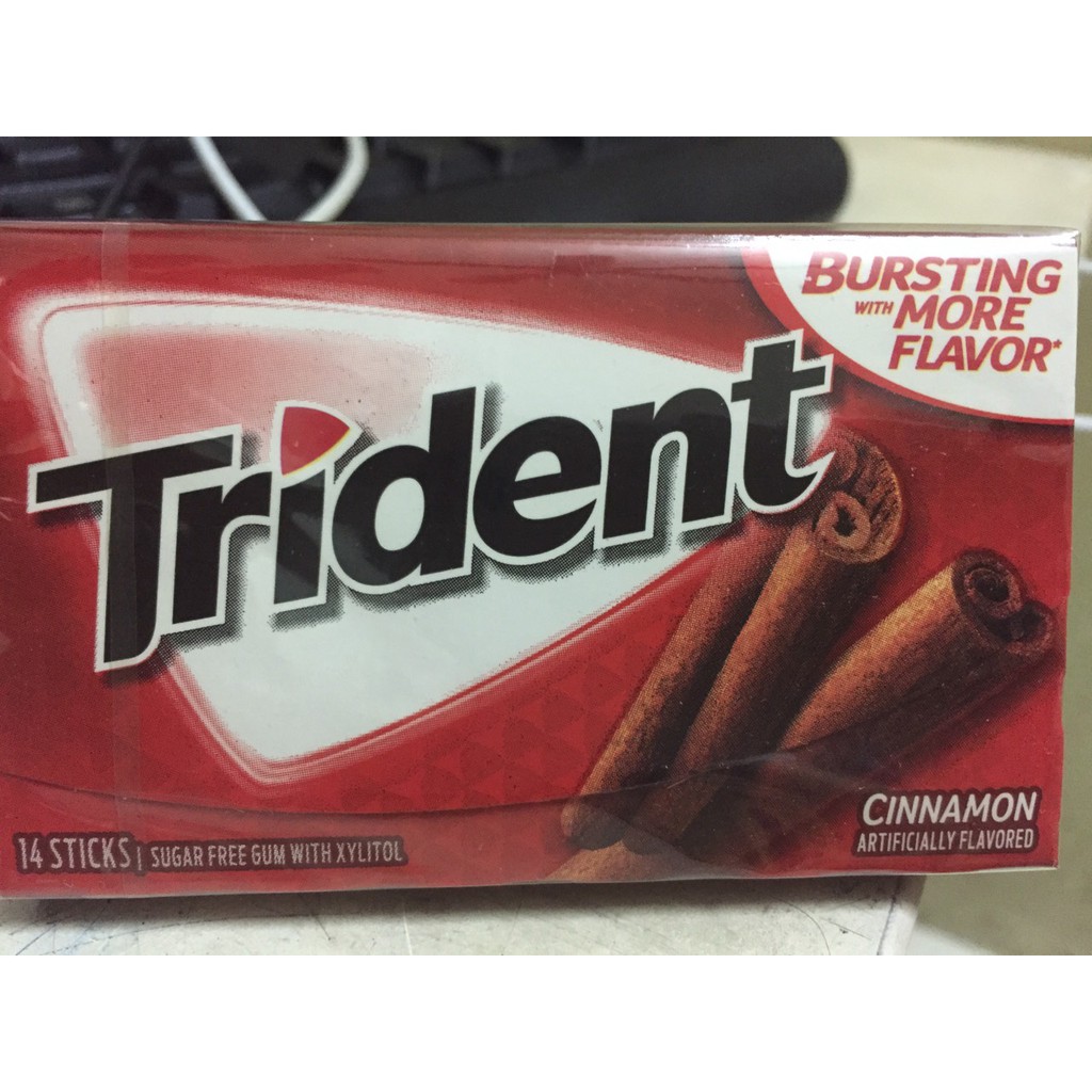 [siêu rẻ] 1 hộp kẹo cao su Trident vị quế nhập khẩu Mỹ(12 thanh)