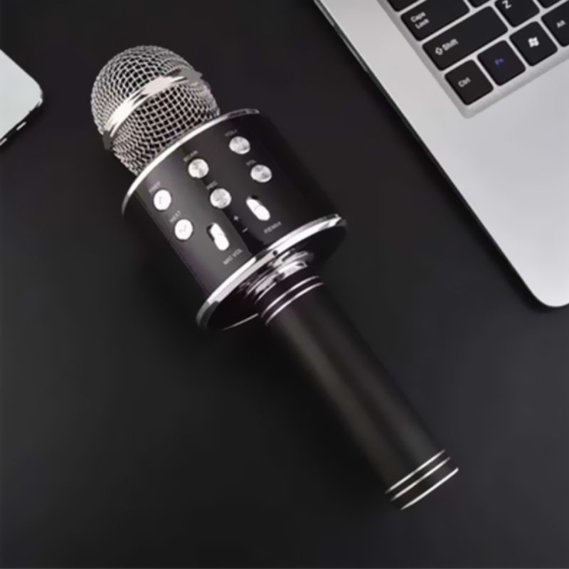 WS-858 Mic Hát Karaoke Bluetooth KL Không Dây Kèm loa Âm vang Ấm mic hát karaoke cầm tay mini micro hát trên xe hơi mic