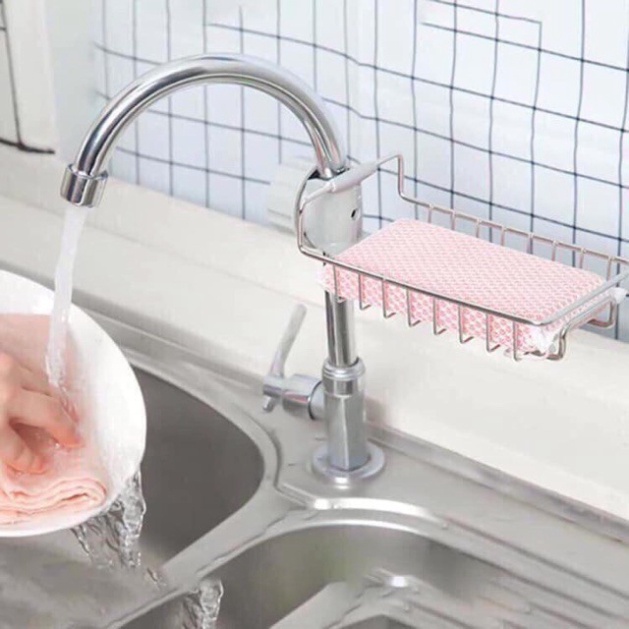Kệ inox Giá Inox Gắn Vòi Nước Kệ Giỏ Đựng Để Đồ Rửa Chén Bát