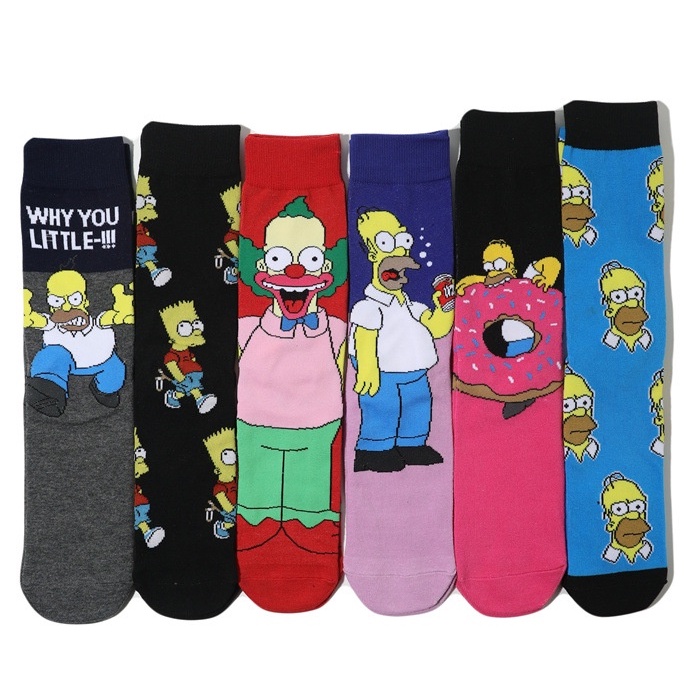 Vớ Thoáng Khí Họa Tiết Hoạt Hình Simpson Dễ Thương Thời Trang