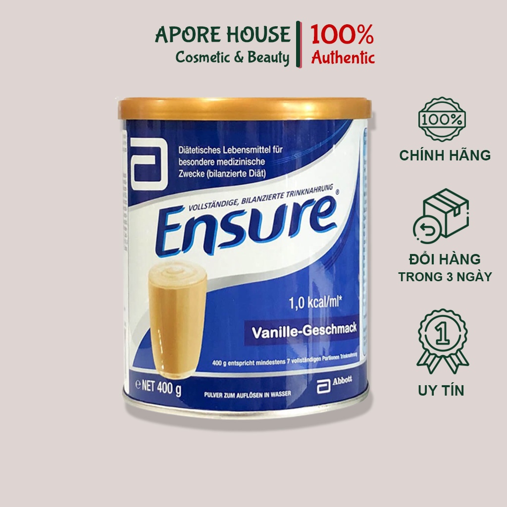 Sữa Ensure Đức 400gr Hàng Nội Địa Đức Dành Cho Người Gầy, Ăn Uống Kém VU03