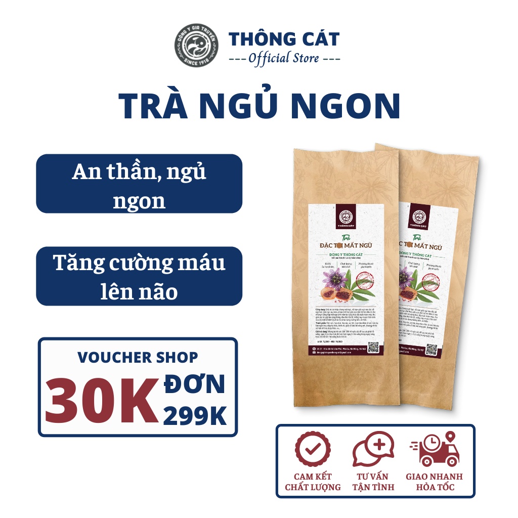 Trà mất ngủ ngủ ngon an thần cải thiện tình trạng mất ngủ, khó ngủ, ăn ngủ ngon hơn - Thảo mộc túi lọc Thông Cát HCM