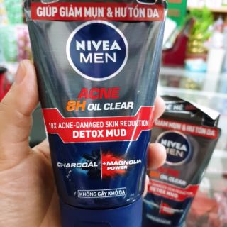 Sữa rửa mặt nivea men detox mud 100g