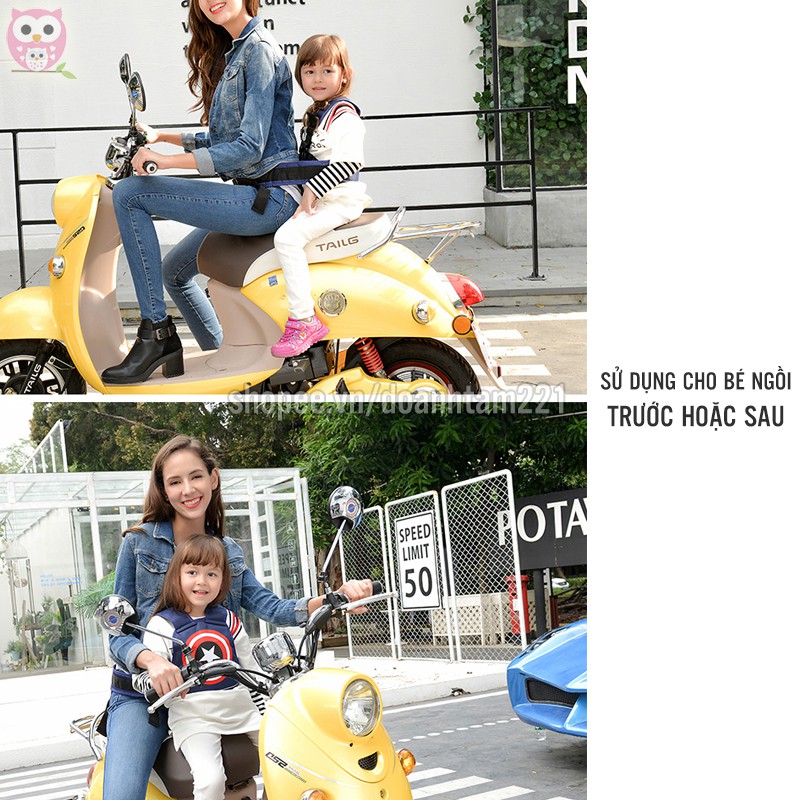 Đai đi xe máy cho bé, giữ an toàn (Sử dụng ngồi trước và sau)