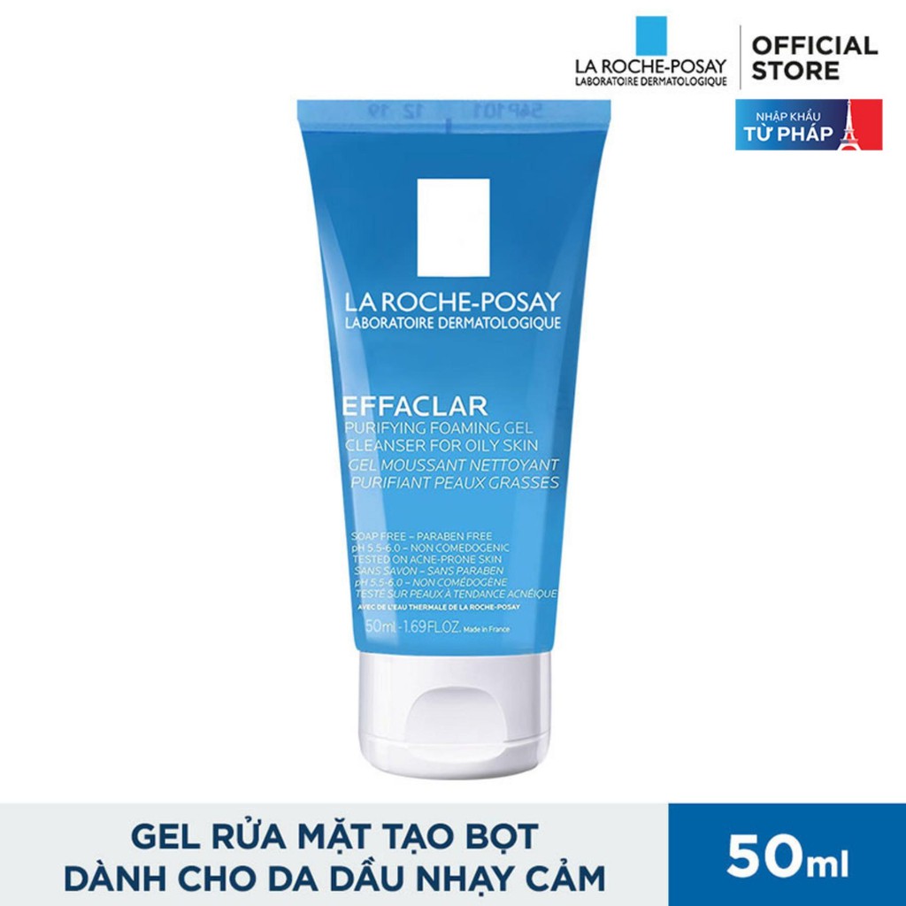 Combo 5 Món LaRochePosay 2Kem Dưỡng Giảm Mụn 2ml+2Kem Chống Nắng 1.5ml+Gel Rửa Mặt 50ml + Nước Tẩy Trang 50ml