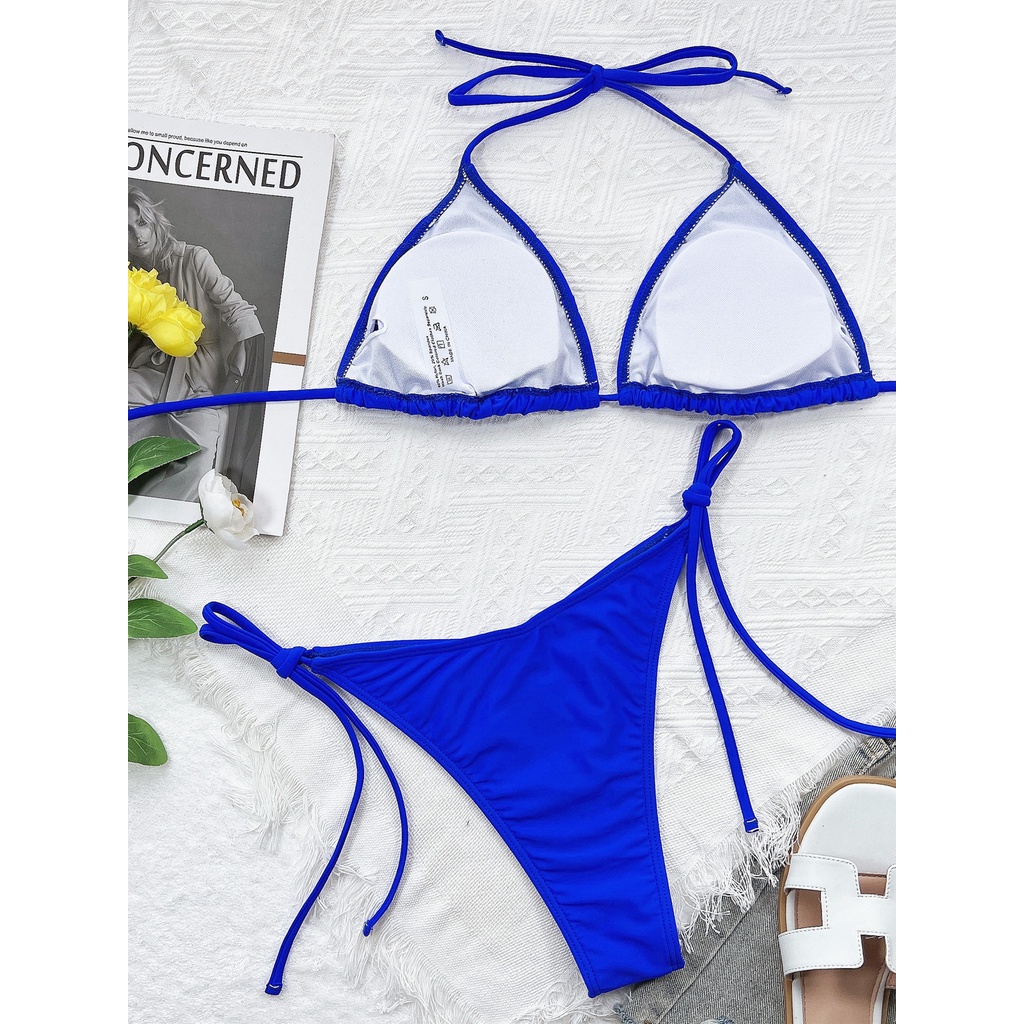 Bộ đồ bơi hai mảnh có đệm lót nhiều màu sắc phong cách đơn giản cho nữ CS107