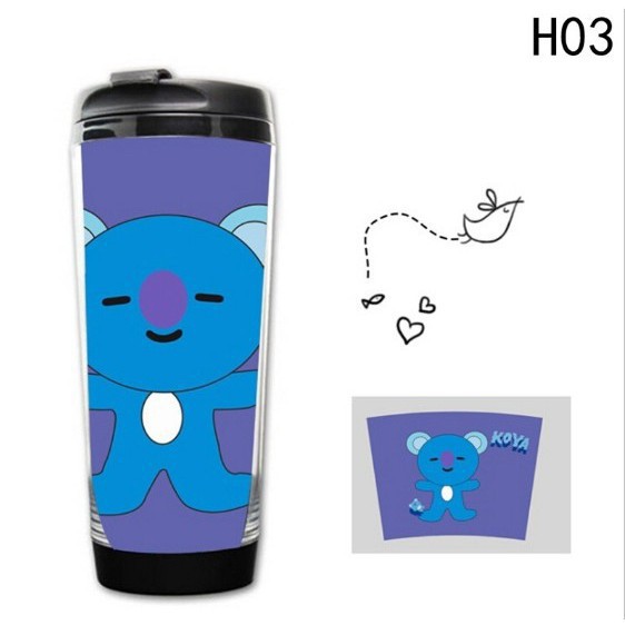 Bình nước thuỷ tinh KPOP BTS bt21