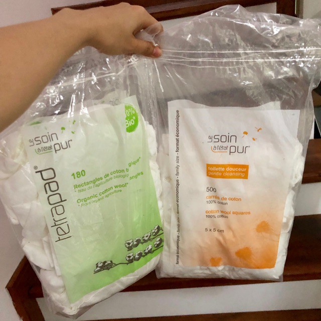 BỊCH 500 MIẾNG BÔNG TẨY TRANG TETRA LE SOIN LARETAT PUR