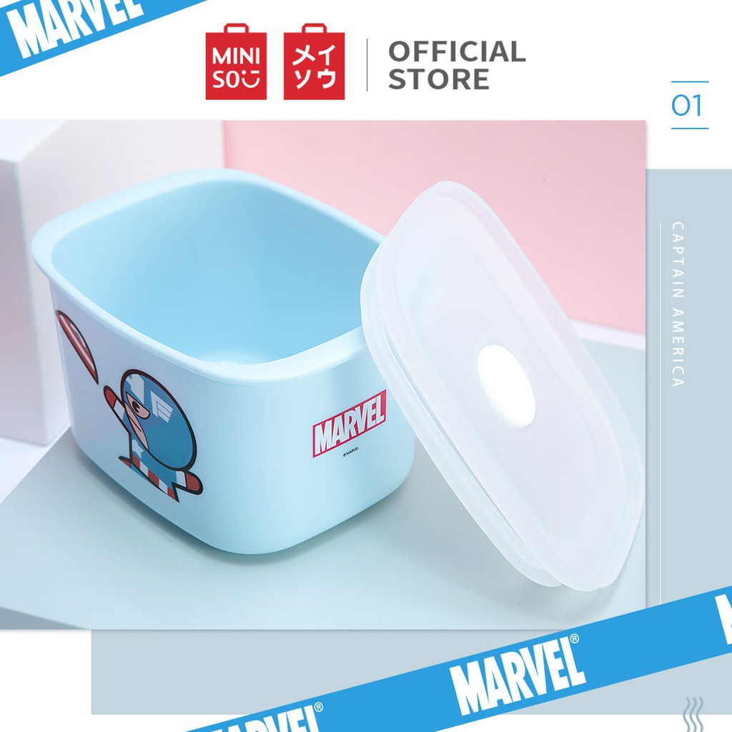 Hộp nhựa bento Miniso in hình Marvel 400ml - Hàng chính hãng