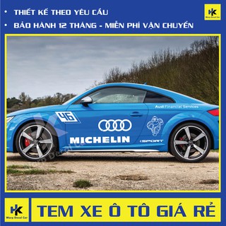 Tem xe Audi TT dán 2 bên sườn - tem xe ô tô giá rẻ hà nội