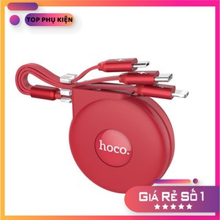 Cáp sạc nhanh thu gọn 3 đầu tiện dụng - Hoco U50 - BH 6 tháng #Capsac Giá rẻ nhất shopee