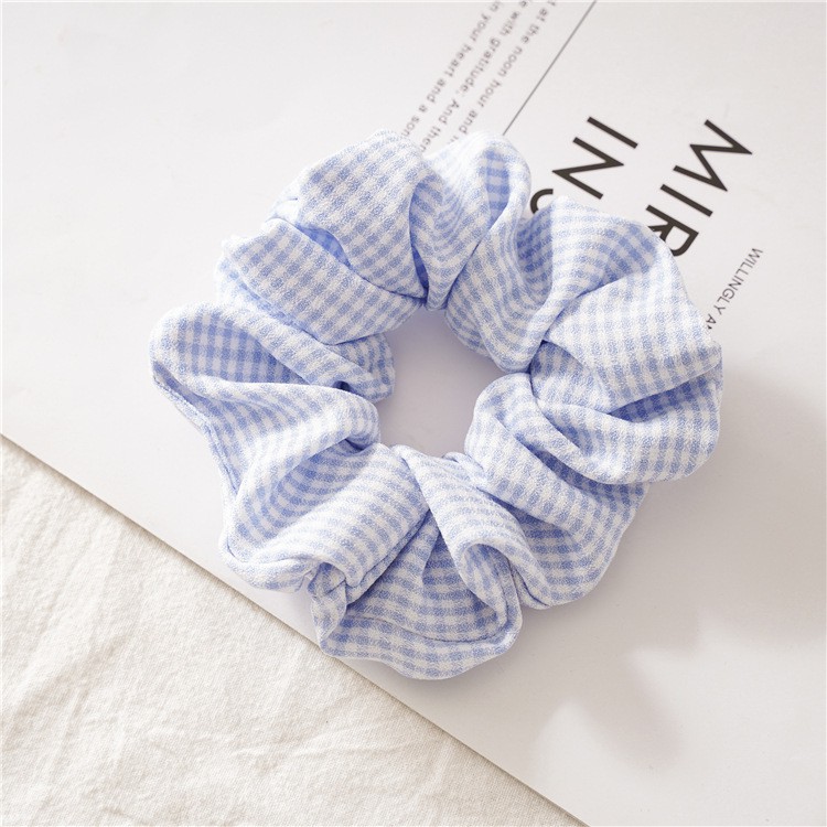 Dây buộc tóc kẻ sọc ca rô nữ tính, xinh xắn - Hot trend Scrunchies