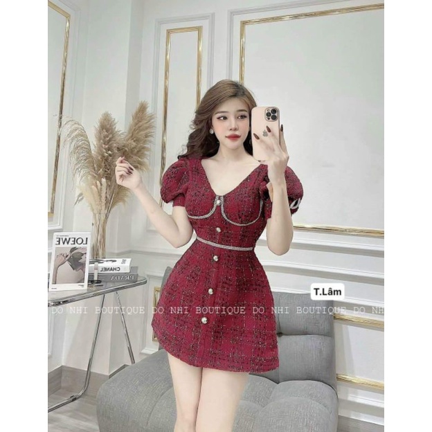 Váy dạ cao cấp viền đá