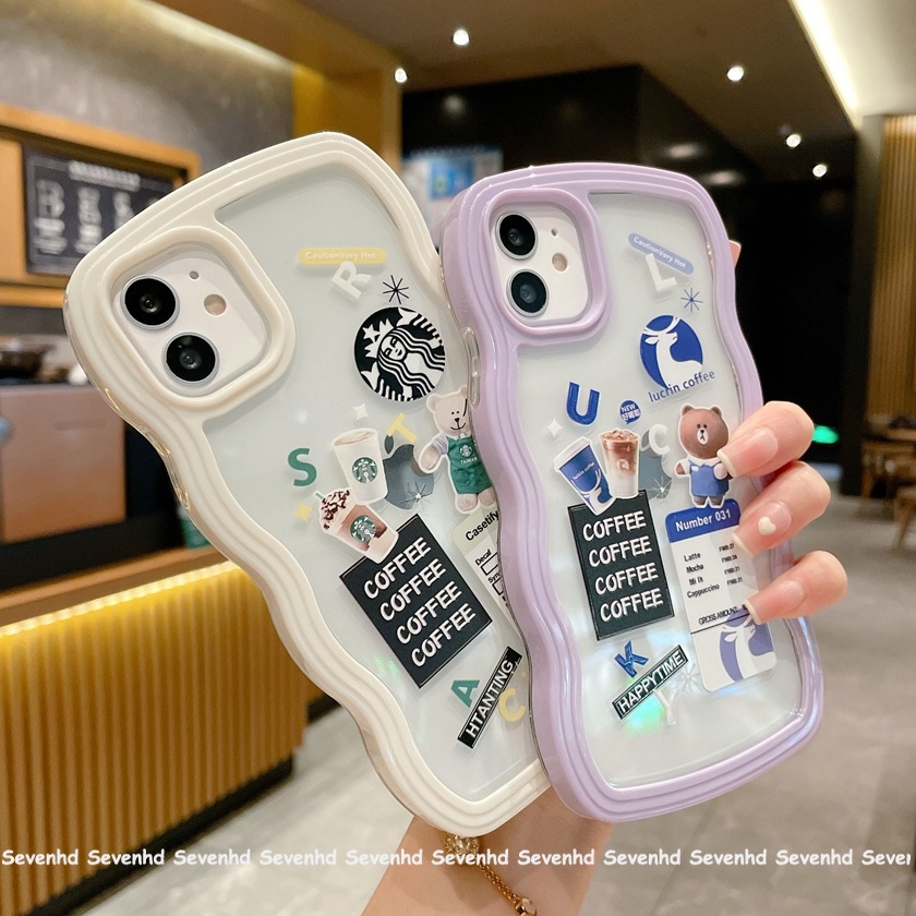 Ốp Điện Thoại Họa Tiết Gấu Hoạt Hình Starbucks Cho iPhone 13 12 11 Pro Max SE2020 X XR XS Max 8 7 Plus