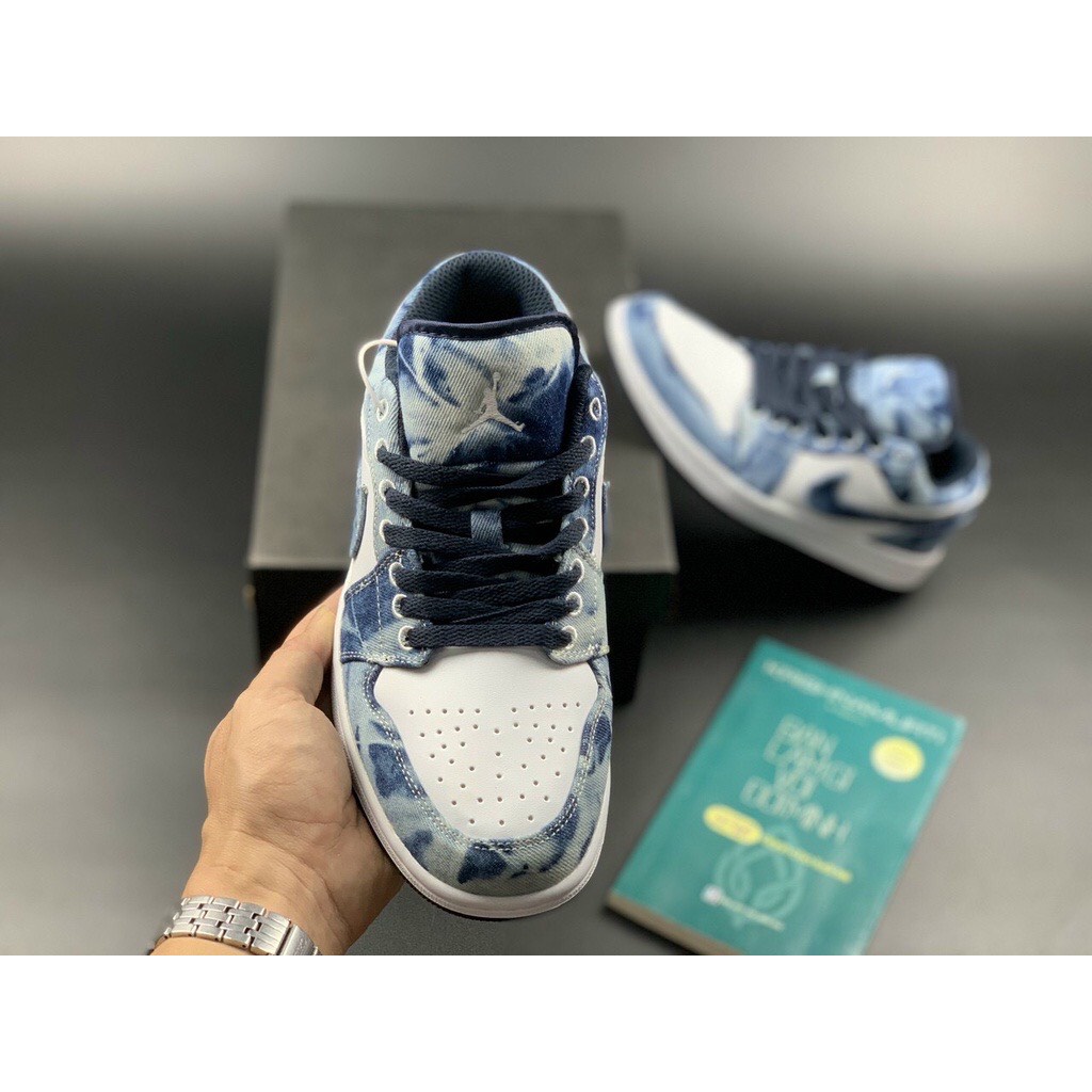 Siêu phẩm+hot trend giày thể thao sneaker jd loang jd vải bò xanh, jd xanh loang cổ thấp cao cấp nam nữ ảnh thật tự chụp