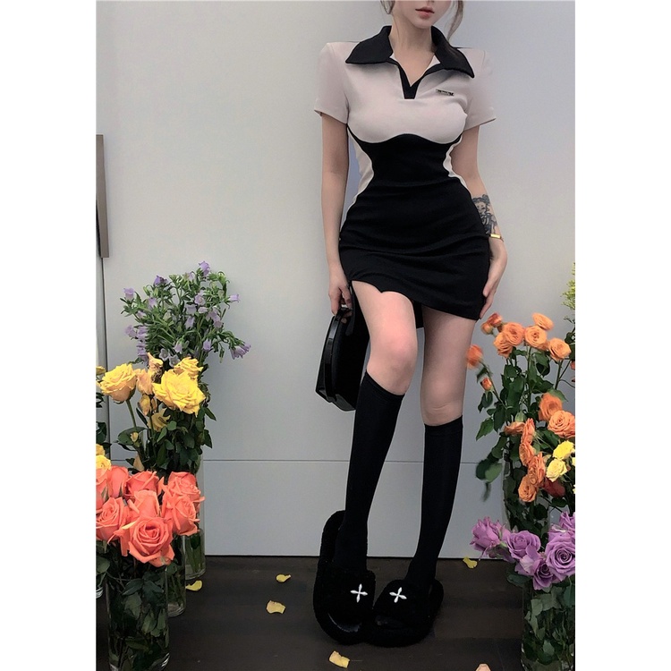 Đầm ngắn ZHELIHANGFEI tay ôm eo dáng ngắn gợi cảm dành cho nữ