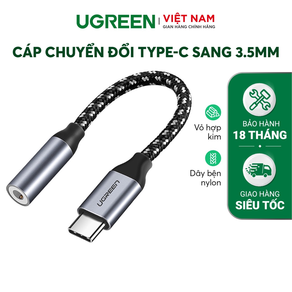 Cáp chuyển đổi USB type C sang 3.5mm UGREEN AV142 AV153 - không sử dụng chip