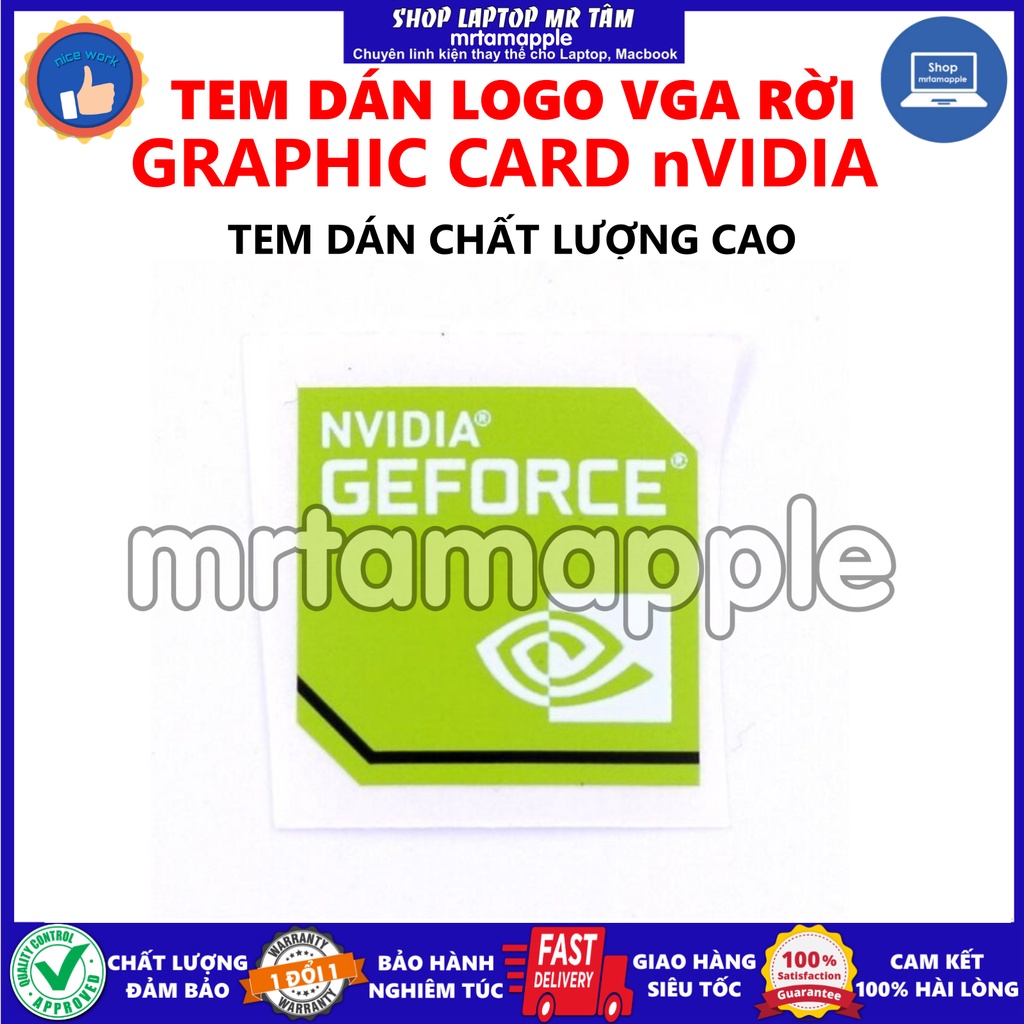 (STICKER) TEM LOGO VGA RỜI CARD ĐỒ HỌA GPU NVIDIA (GRAPHIC CARDS) DÁN MÁY TÍNH LAPTOP TRANG TRÍ