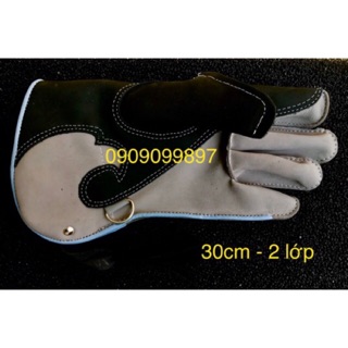 Găng tay da bò cao cấp 2 lớp da dài 30cm