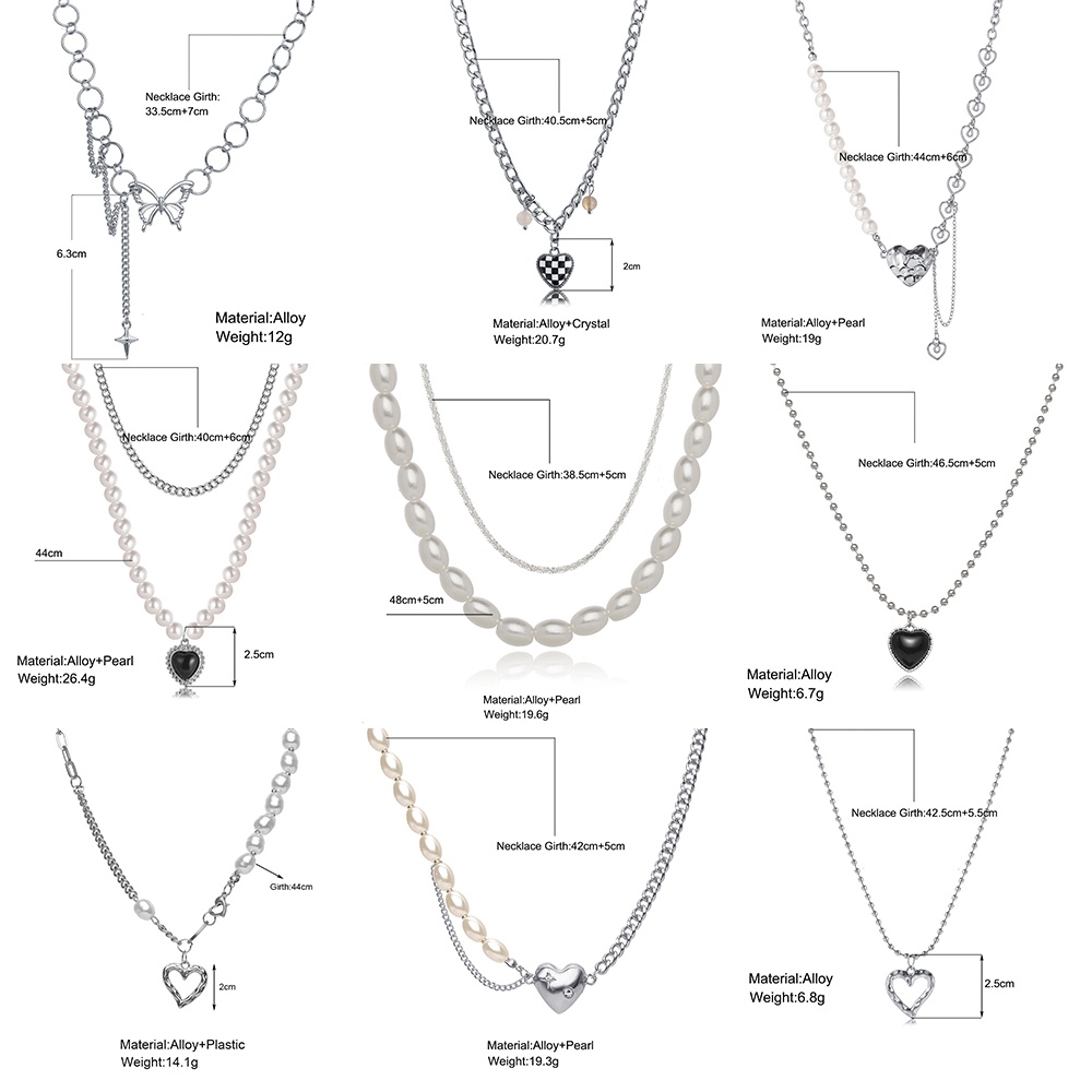 Vòng cổ mặt trái tim đính ngọc trai thiết kế thời trang cho nữ