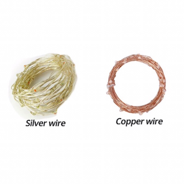 SÁNG VÀNG - Đèn led đom đóm/ fairy light 5m 10m pin AA USB