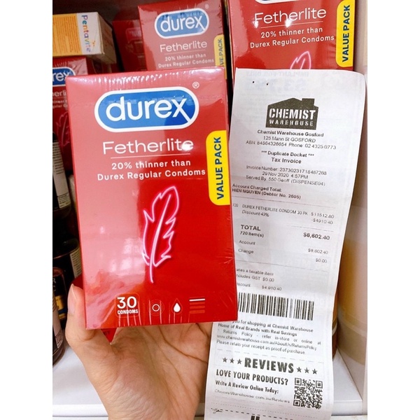 BAO CAO SU DUREX ÚC HỘP 30 cái