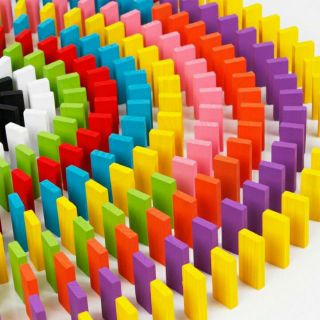 Đồ chơi gỗ 100 quân Domino màu sắc