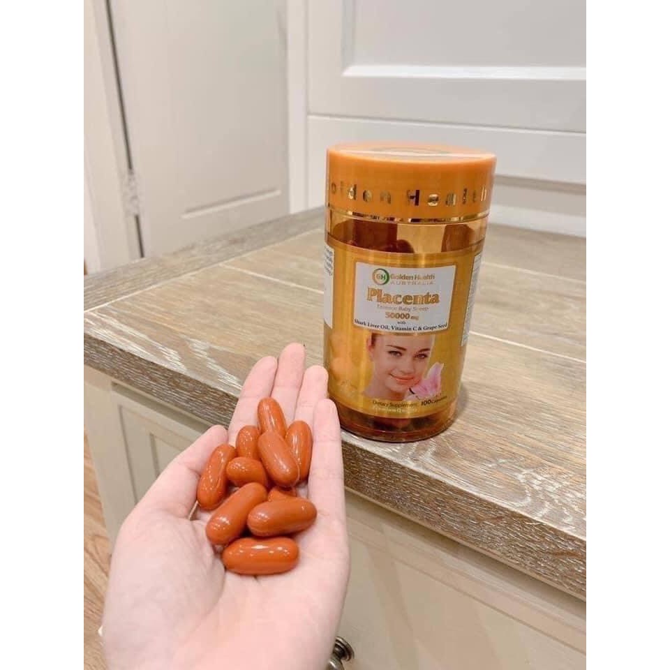 Viên uống nhau thai cừu Placenta Essence Baby Sheep 50000mg Golden Health, 100 viên