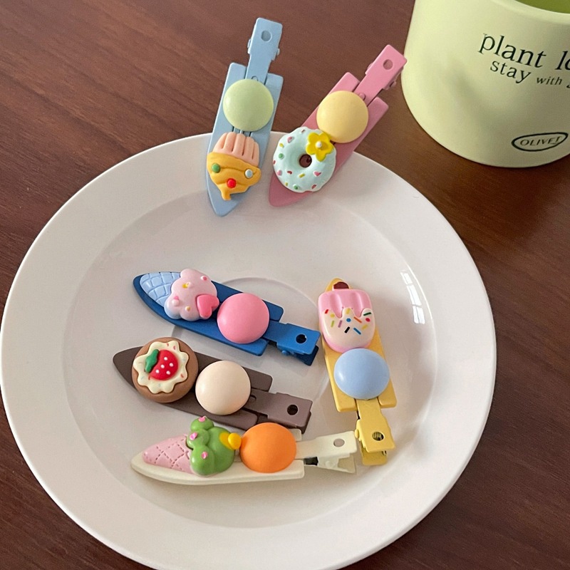 Kẹp Tóc Màu Kẹo Ngọt Họa Tiết Trái Cây Hoạt Hình Phong Cách Hàn Quốc Cho Bé Gái