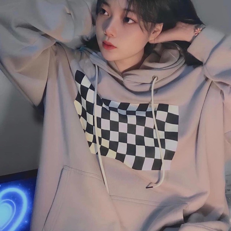 ÁO HOODIE BÀN CỜ NÂU TÂY XINH XINH - freesize | BigBuy360 - bigbuy360.vn