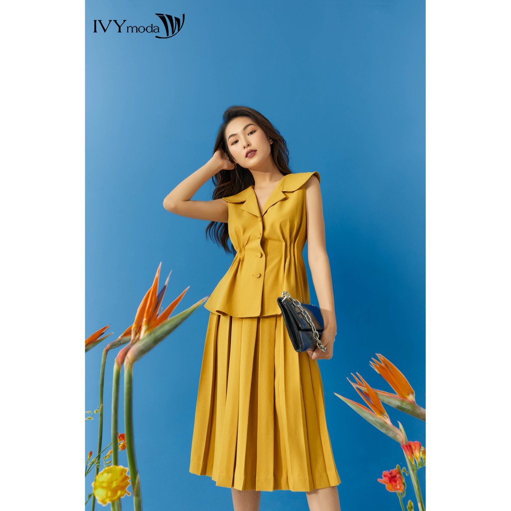 Chân váy xếp ly 2 lớp nữ IVY moda MS 31M6327