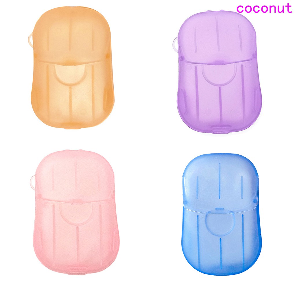 Hộp 20 miếng xà phòng giấy dùng một lần mang theo du lịch sử dụng tiện lợi