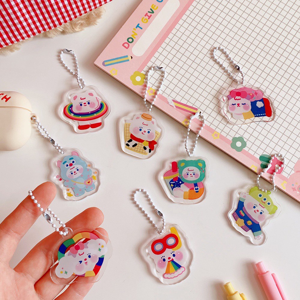 Móc Khóa Trang Trí Túi Xách Họa Tiết Dễ Thương Cho Bé Gái