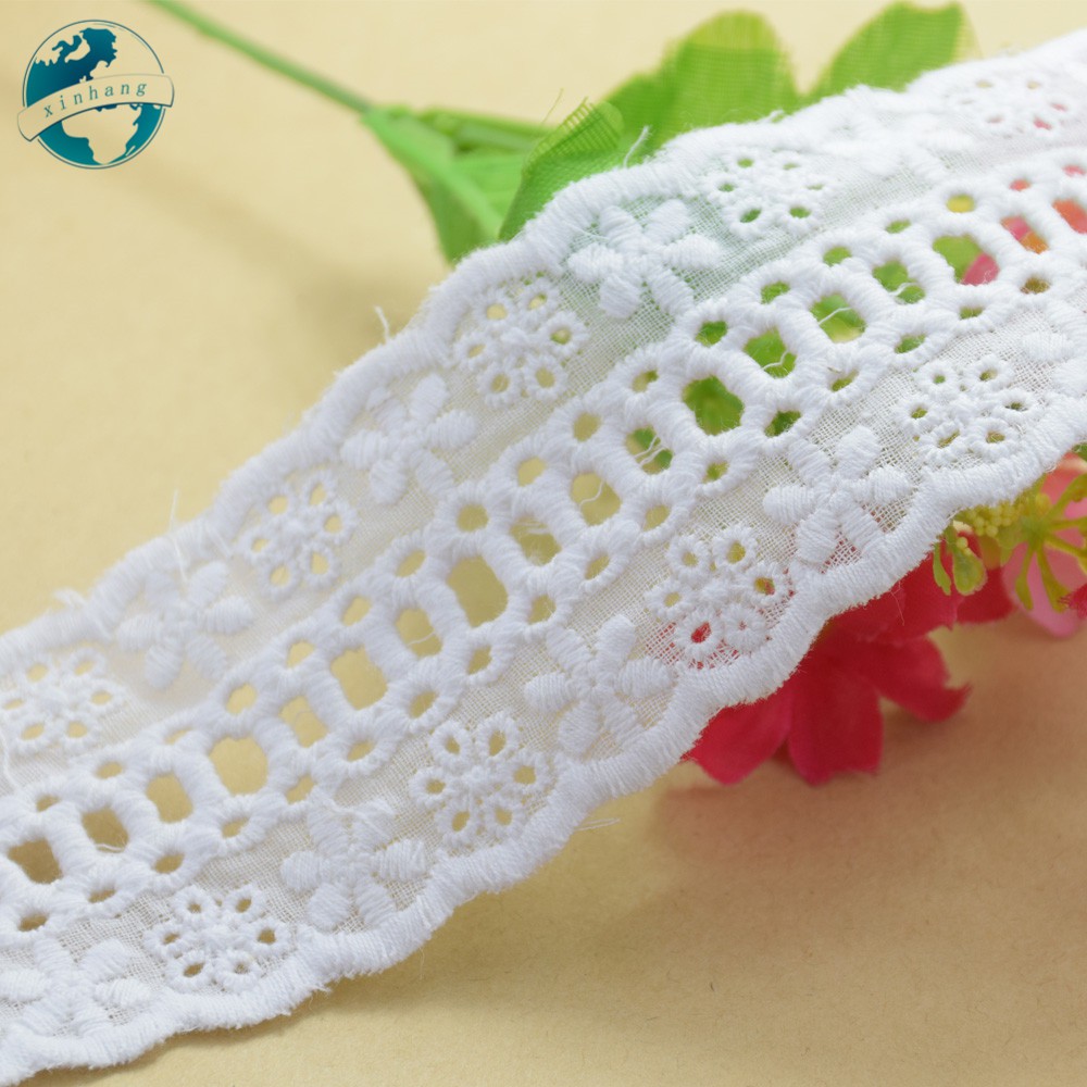 Cuộn Ren Ruy Băng mini Rộng 4.5cm Chất Liệu 100% cotton Phối Ren Thêu Họa Tiết diy 2669
