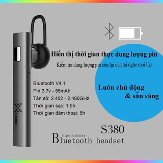 Tai nghe Bluetooth Tuxedo S380 (Bluetooth V4.1, Kết nối 2 thiết bị cùng lúc)