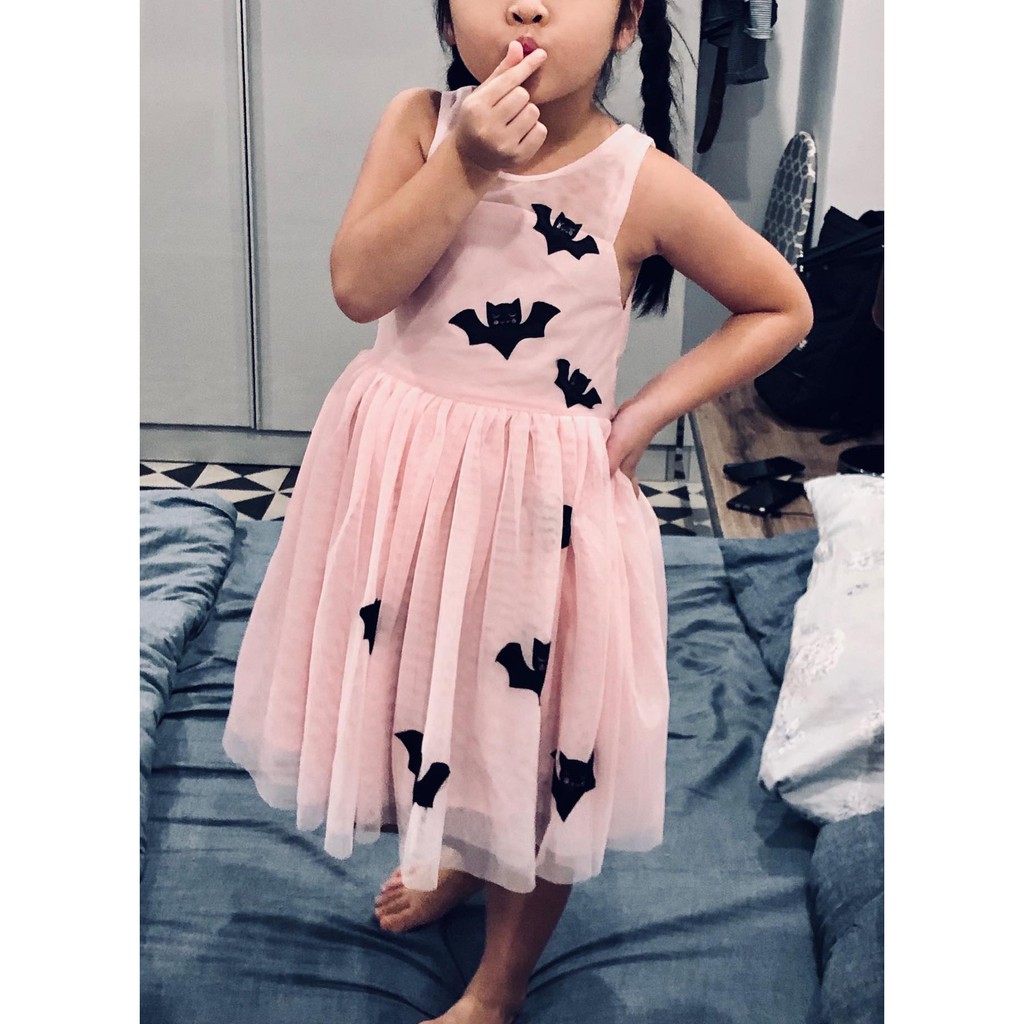 Đầm bé gái HM voan lưới hồng