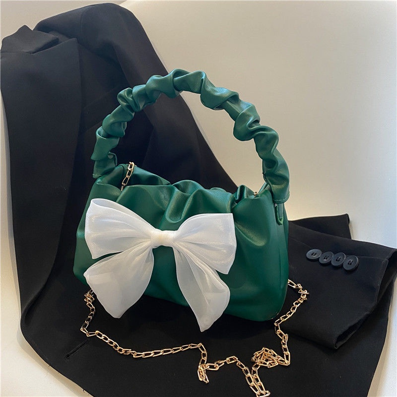 Túi Xách Đeo Chéo Đính Nơ Phong Cách Thời Trang Pháp Hàng Mới 2022 Dành Cho Nữ