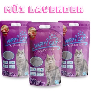 (Khuyến mãi) Cát vệ sinh thủy tinh Happy Cat mùi Lavender 5L