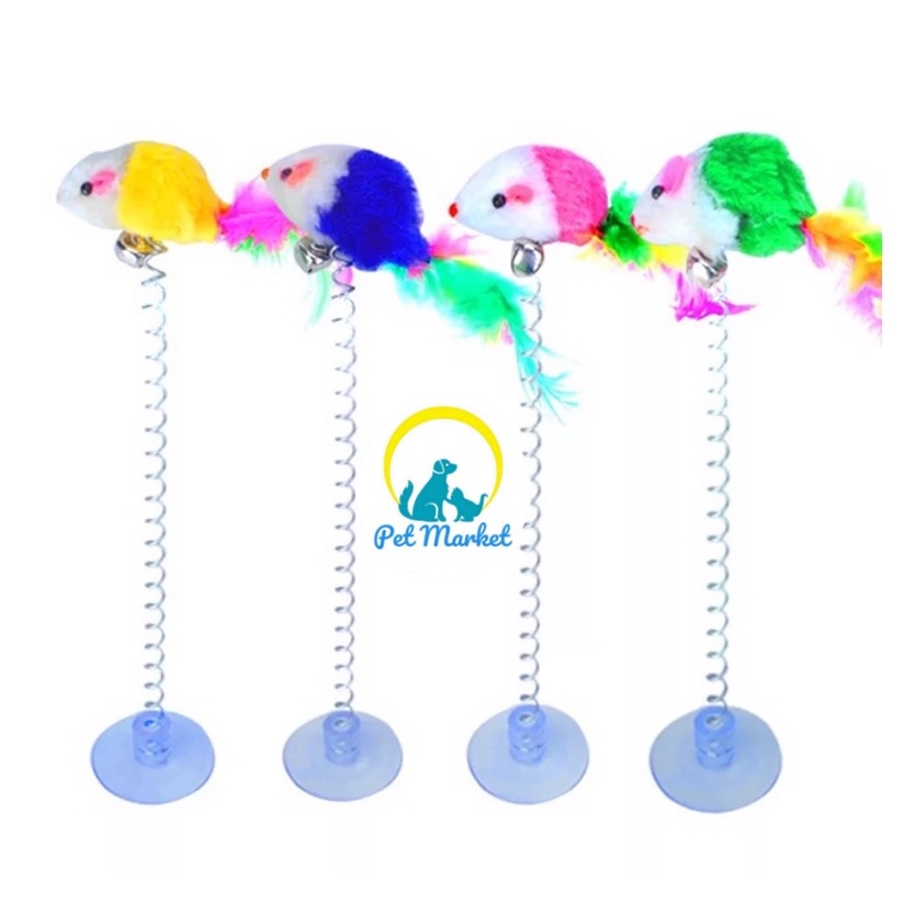 ĐỒ CHƠI LÒ XO LÔNG GÀ,CHUỘT CON CHO MÈO