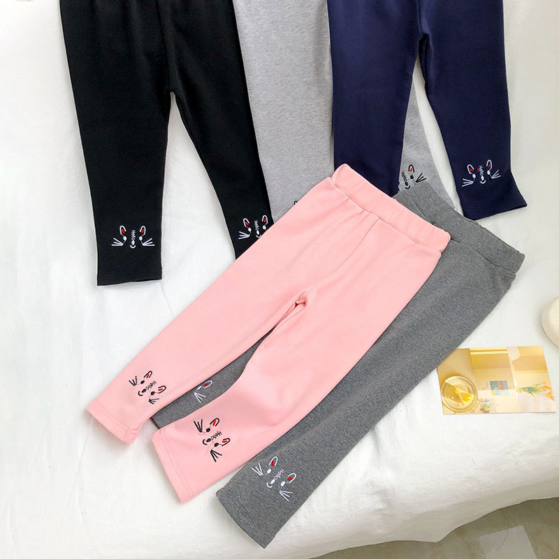 Quần Legging Dài In Hình Mèo Dễ Thương Cho Bé Gái