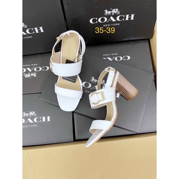 Xăng đan thời trang da thật dư xịn Coach. lên ôm chân đi êm nhẹ bền dễ phối. cao 7p form chuẩn xuất sz 35-39.