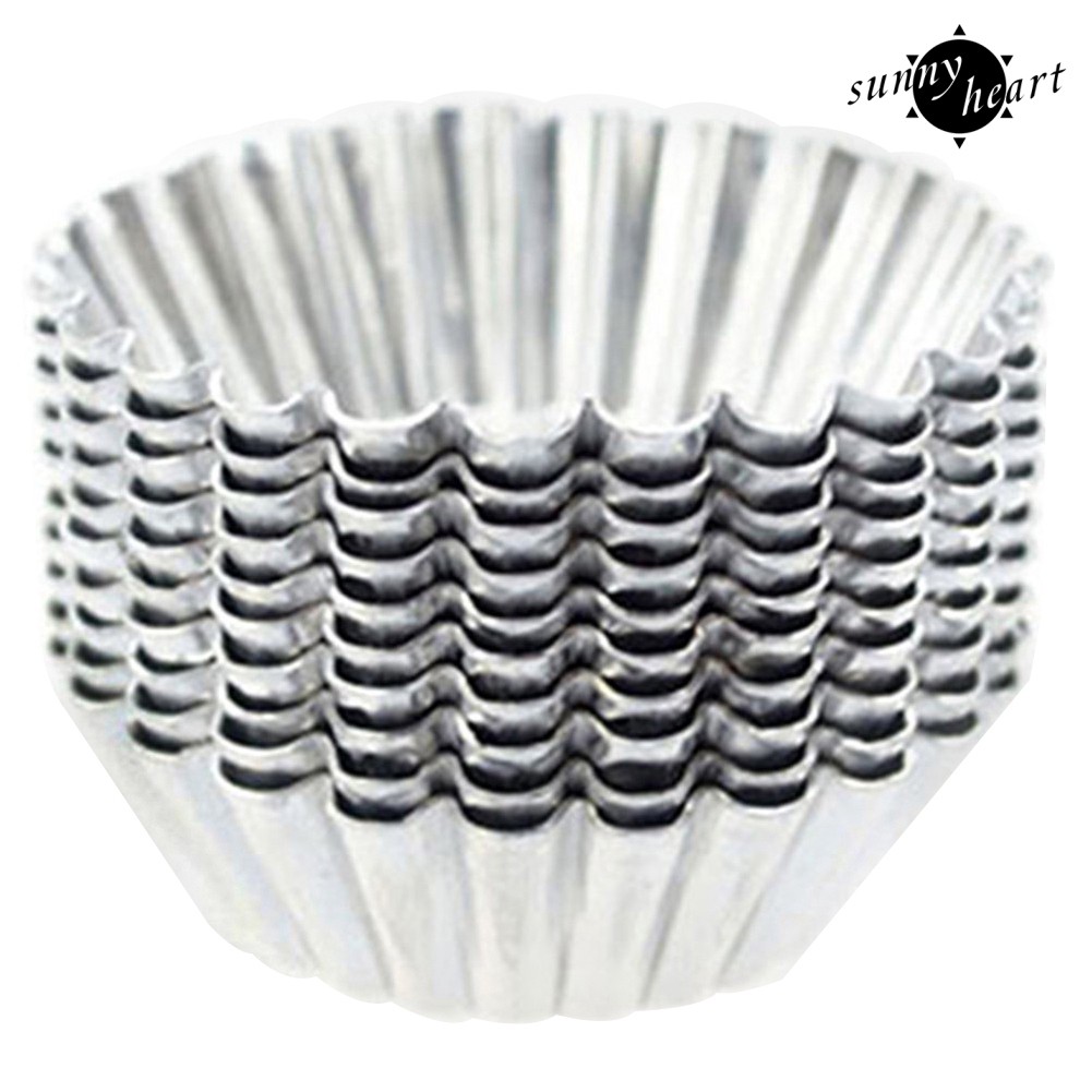 (Hàng Mới Về) Set 10 Khuôn Nhôm Làm Bánh Trứng Tiện Dụng