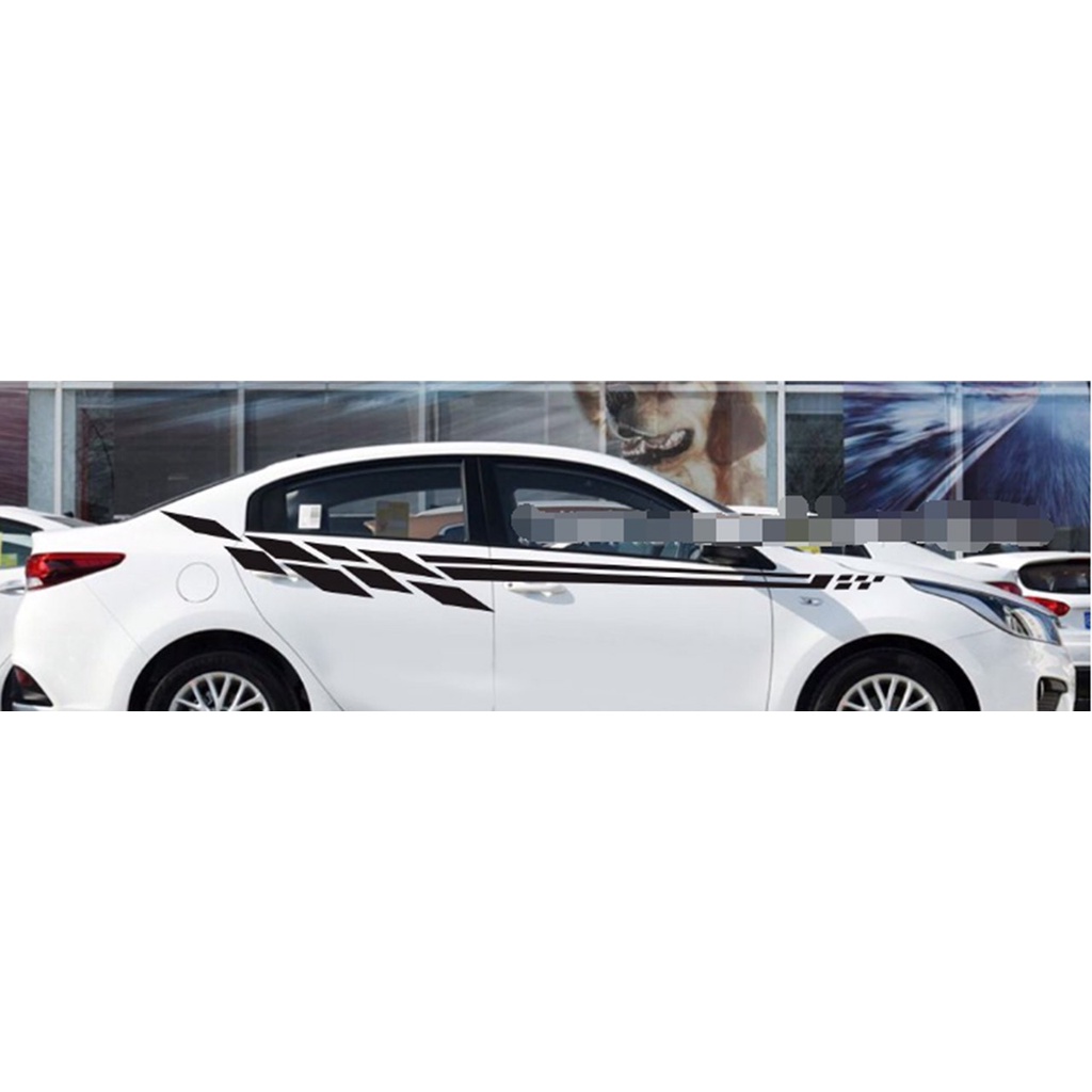 Combo 2 tem dán sườn xe, decal dán xe ô tô, trang trí ô tô