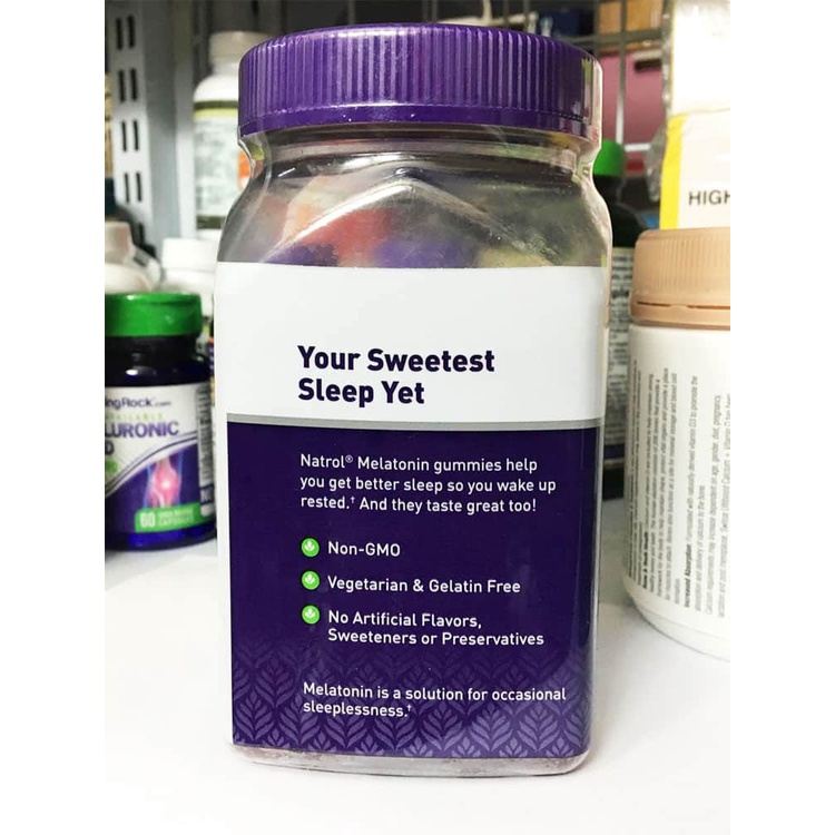 Kẹo dẻo giúp ngủ ngon Natrol Melatonin Gummies hỗ trợ giấc ngủ loại 10MG 140 viên của Mỹ