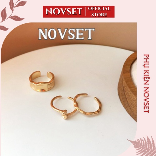 Bộ 3 nhẫn bản to hình và hình nút thắt Novset