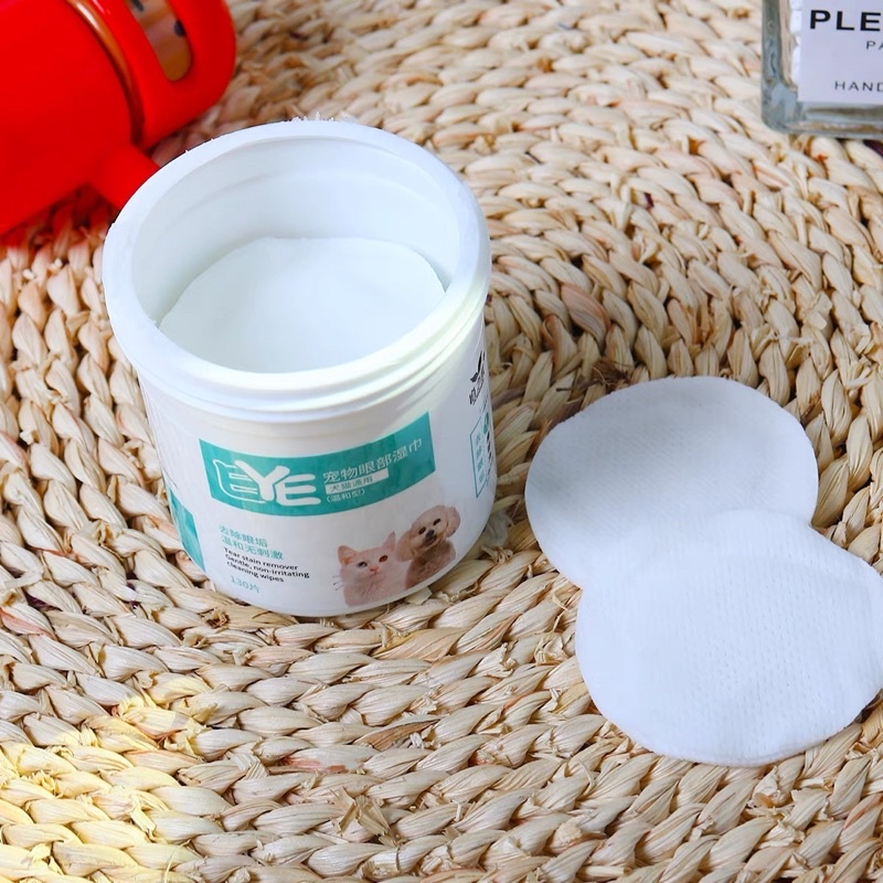 (Hộp 130 miếng) Khăn ướt lau mắt, tai cho chó mèo