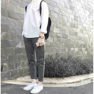 Sơ mi cổ trụ cho nam và nữ