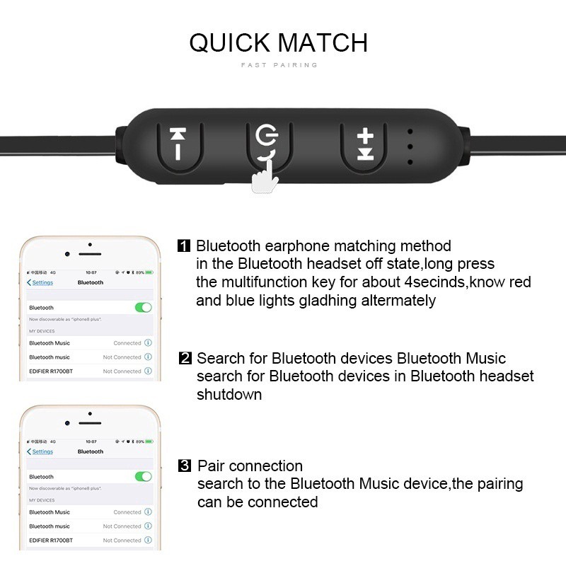 PDD Wireless Bluetooth 4.2 Magnetic / Premium Stereo Bluetooth In-Ear Headset