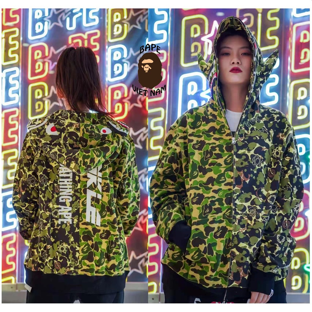 [ODER + FREESHIP] Jacket Bape Shark x UNKLE fullzip , Áo khoác Hoodie Bape Cá Ngáo Seasion 21 Siêu hot | BigBuy360 - bigbuy360.vn